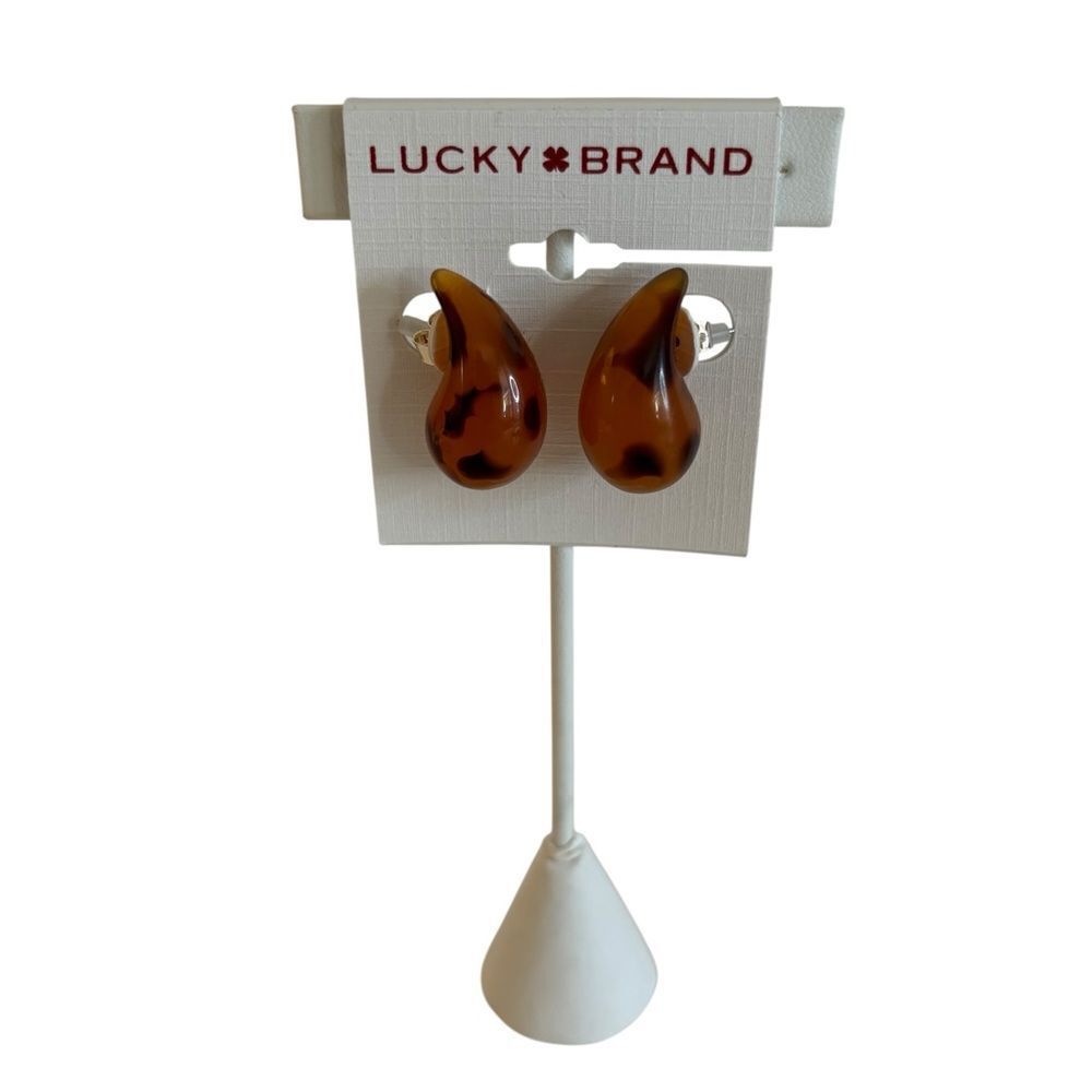 Tortoise Resin Teardrop Earrings. Perfect for Fall!